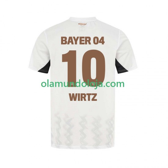 Camisola Bayer 04 Leverkusen Florian Wirtz 10 Homem Equipamento Segundo 2024-2025 Manga Curta